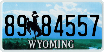 WY license plate 8984557