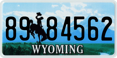 WY license plate 8984562