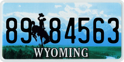 WY license plate 8984563