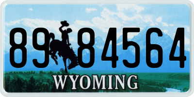 WY license plate 8984564
