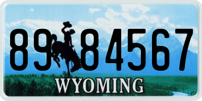 WY license plate 8984567