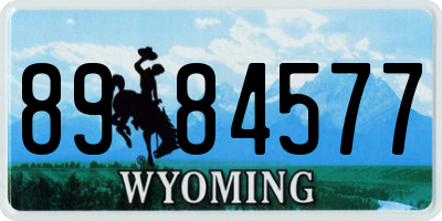 WY license plate 8984577