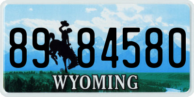 WY license plate 8984580