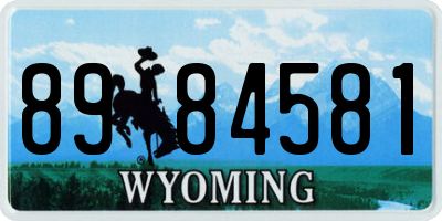 WY license plate 8984581