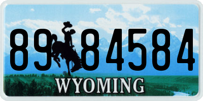 WY license plate 8984584