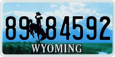 WY license plate 8984592