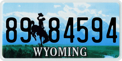 WY license plate 8984594