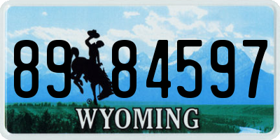 WY license plate 8984597