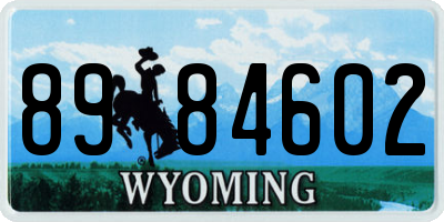 WY license plate 8984602