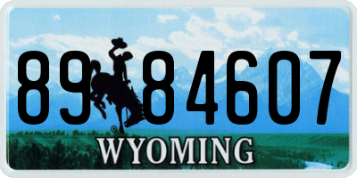 WY license plate 8984607