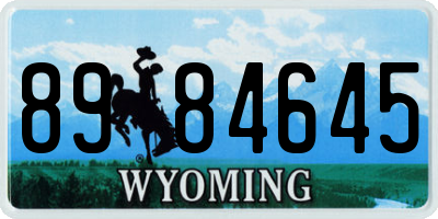 WY license plate 8984645