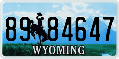 WY license plate 8984647