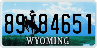 WY license plate 8984651