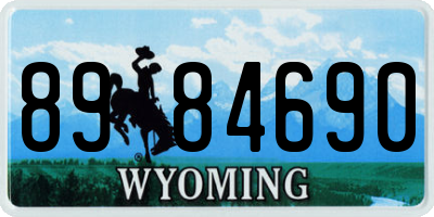 WY license plate 8984690