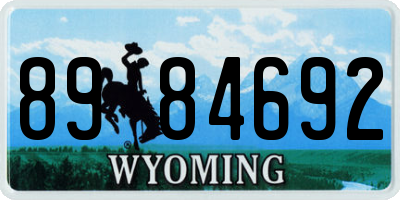 WY license plate 8984692