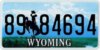 WY license plate 8984694