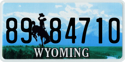 WY license plate 8984710