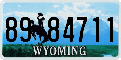 WY license plate 8984711