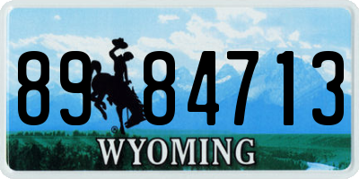 WY license plate 8984713