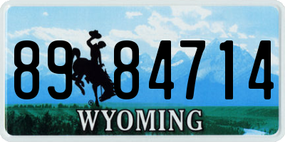 WY license plate 8984714