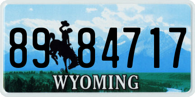 WY license plate 8984717