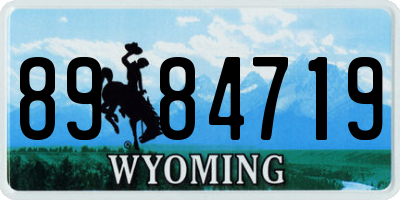 WY license plate 8984719