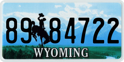 WY license plate 8984722
