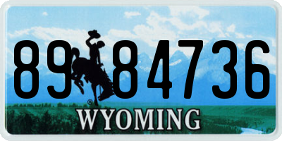 WY license plate 8984736