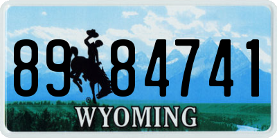 WY license plate 8984741