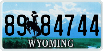 WY license plate 8984744