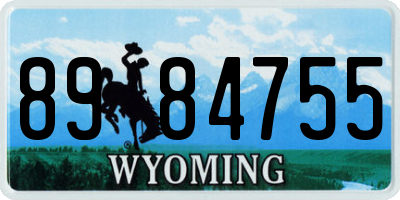 WY license plate 8984755