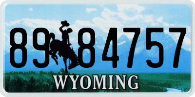 WY license plate 8984757