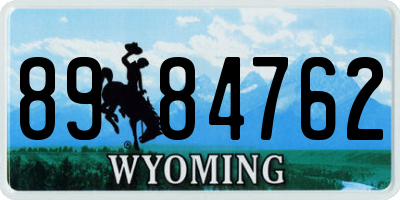 WY license plate 8984762