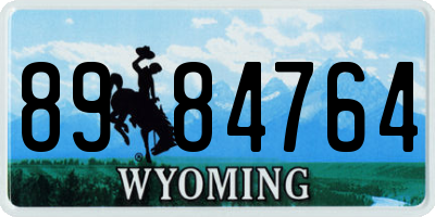 WY license plate 8984764