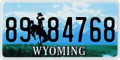 WY license plate 8984768