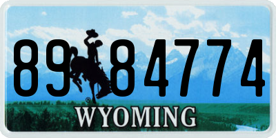 WY license plate 8984774