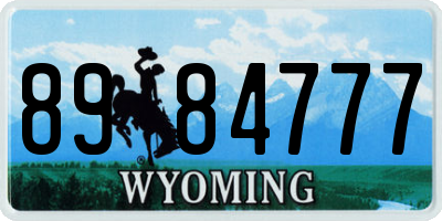 WY license plate 8984777