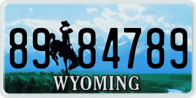 WY license plate 8984789