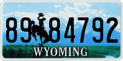 WY license plate 8984792