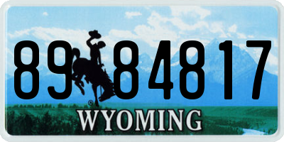 WY license plate 8984817