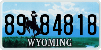 WY license plate 8984818