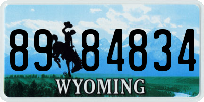 WY license plate 8984834