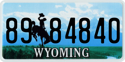 WY license plate 8984840
