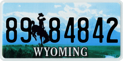 WY license plate 8984842