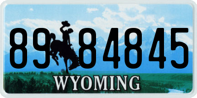 WY license plate 8984845