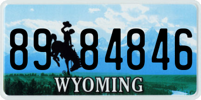 WY license plate 8984846