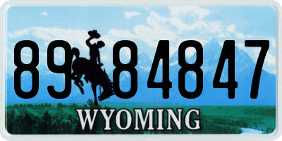 WY license plate 8984847