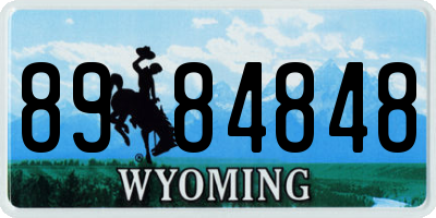 WY license plate 8984848