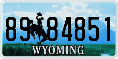 WY license plate 8984851