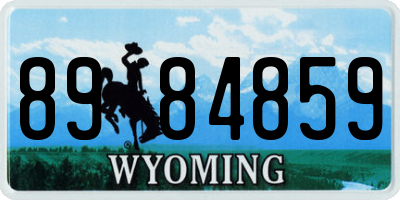 WY license plate 8984859